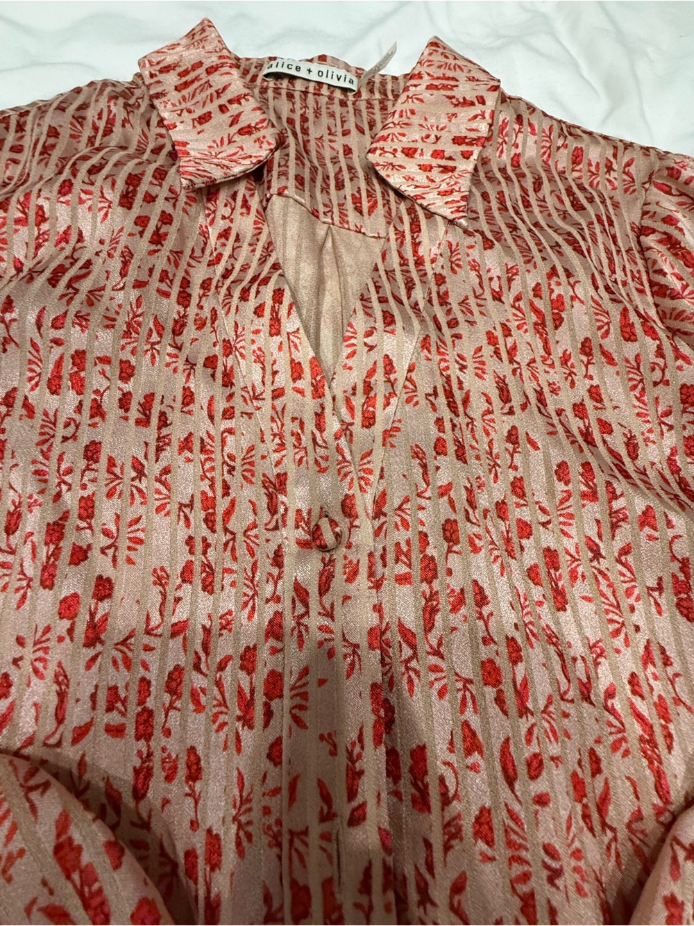 alice + olivia Pink Floral Button Front Blouse original price $295